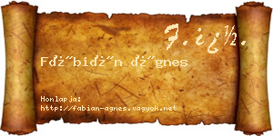 Fábián Ágnes névjegykártya